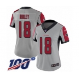 Women's Atlanta Falcons #18 Calvin Ridley Limited Silver Inverted Legend 100th Season Football Jersey