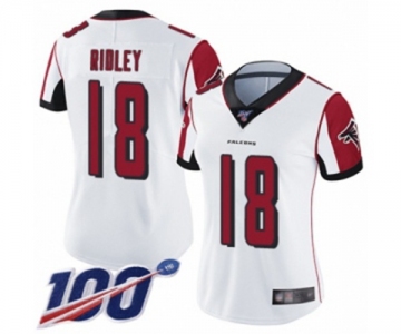 Women's Atlanta Falcons #18 Calvin Ridley White Vapor Untouchable Limited Player 100th Season Football Jersey