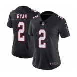 Women's Atlanta Falcons #2 Matt Ryan Black Alternate Vapor Untouchable Limited Player Football Jersey