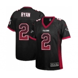 Women's Atlanta Falcons #2 Matt Ryan Elite Black Drift Fashion Football Jersey