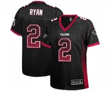 Women's Atlanta Falcons #2 Matt Ryan Elite Black Drift Fashion Football Jersey