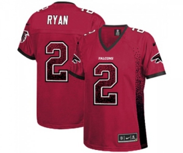 Women's Atlanta Falcons #2 Matt Ryan Elite Red Drift Fashion Football Jersey