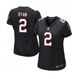 Women's Atlanta Falcons #2 Matt Ryan Game Black Alternate Football Jersey