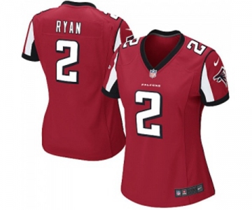 Women's Atlanta Falcons #2 Matt Ryan Game Red Team Color Football Jersey