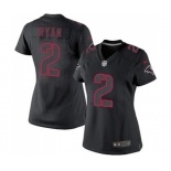 Women's Atlanta Falcons #2 Matt Ryan Limited Black Impact Football Jersey