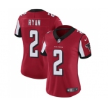 Women's Atlanta Falcons #2 Matt Ryan Red Team Color Vapor Untouchable Limited Player Football Jersey