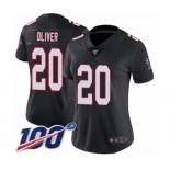 Women's Atlanta Falcons #20 Isaiah Oliver Black Alternate Vapor Untouchable Limited Player 100th Season Football Jersey