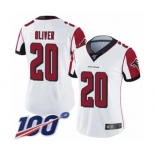 Women's Atlanta Falcons #20 Isaiah Oliver White Vapor Untouchable Limited Player 100th Season Football Jersey