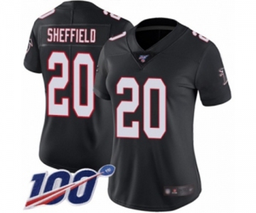 Women's Atlanta Falcons #20 Kendall Sheffield Black Alternate Vapor Untouchable Limited Player 100th Season Football Jersey