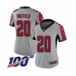 Women's Atlanta Falcons #20 Kendall Sheffield Limited Silver Inverted Legend 100th Season Football Jersey