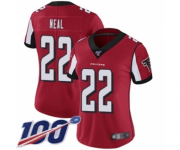 Women's Atlanta Falcons #22 Keanu Neal Red Team Color Vapor Untouchable Limited Player 100th Season Football Jersey