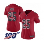 Women's Atlanta Falcons #25 Ito Smith Limited Red Rush Vapor Untouchable 100th Season Football Jersey