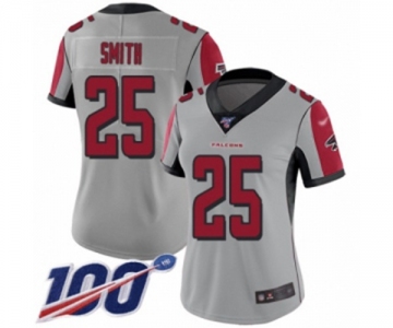 Women's Atlanta Falcons #25 Ito Smith Limited Silver Inverted Legend 100th Season Football Jersey