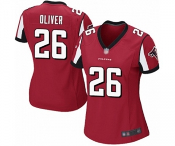 Women's Atlanta Falcons #26 Isaiah Oliver Game Red Team Color Football Jersey