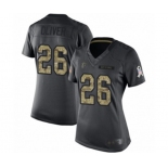 Women's Atlanta Falcons #26 Isaiah Oliver Limited Black 2016 Salute to Service Football Jersey