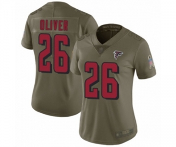 Women's Atlanta Falcons #26 Isaiah Oliver Limited Olive 2017 Salute to Service Football Jersey