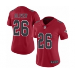 Women's Atlanta Falcons #26 Isaiah Oliver Limited Red Rush Vapor Untouchable Football Jersey