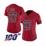 Women's Atlanta Falcons #27 Damontae Kazee Limited Red Rush Vapor Untouchable 100th Season Football Jersey