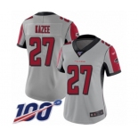 Women's Atlanta Falcons #27 Damontae Kazee Limited Silver Inverted Legend 100th Season Football Jersey