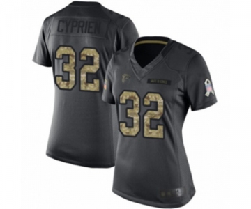 Women's Atlanta Falcons #32 Johnathan Cyprien Limited Black 2016 Salute to Service Football Jersey