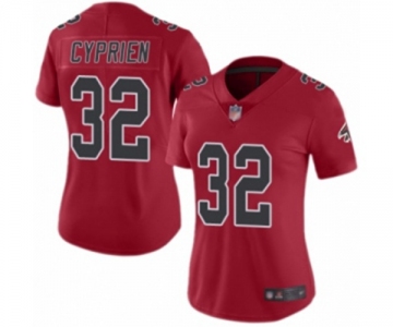 Women's Atlanta Falcons #32 Johnathan Cyprien Limited Red Rush Vapor Untouchable Football Jersey