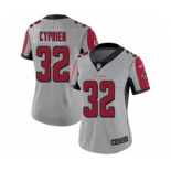 Women's Atlanta Falcons #32 Johnathan Cyprien Limited Silver Inverted Legend Football Jersey