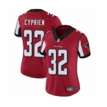 Women's Atlanta Falcons #32 Johnathan Cyprien Red Team Color Vapor Untouchable Limited Player Football Jersey