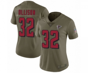 Women's Atlanta Falcons #32 Qadree Ollison Limited Olive 2017 Salute to Service Football Jersey