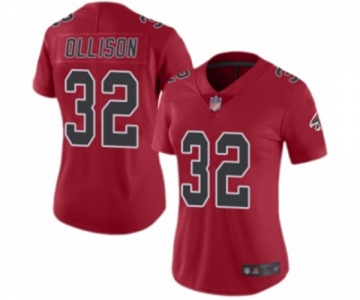 Women's Atlanta Falcons #32 Qadree Ollison Limited Red Rush Vapor Untouchable Football Jersey