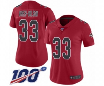 Women's Atlanta Falcons #33 Blidi Wreh-Wilson Limited Red Rush Vapor Untouchable 100th Season Football Jersey