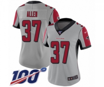 Women's Atlanta Falcons #37 Ricardo Allen Limited Silver Inverted Legend 100th Season Football Jersey