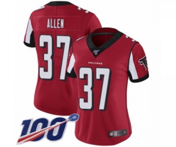 Women's Atlanta Falcons #37 Ricardo Allen Red Team Color Vapor Untouchable Limited Player 100th Season Football Jersey