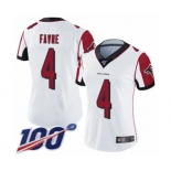 Women's Atlanta Falcons #4 Brett Favre White Vapor Untouchable Limited Player 100th Season Football Jersey