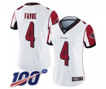 Women's Atlanta Falcons #4 Brett Favre White Vapor Untouchable Limited Player 100th Season Football Jersey