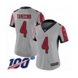 Women's Atlanta Falcons #4 Giorgio Tavecchio Limited Silver Inverted Legend 100th Season Football Jersey