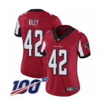 Women's Atlanta Falcons #42 Duke Riley Red Team Color Vapor Untouchable Limited Player 100th Season Football Jersey