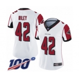 Women's Atlanta Falcons #42 Duke Riley White Vapor Untouchable Limited Player 100th Season Football Jersey