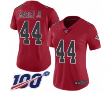 Women's Atlanta Falcons #44 Vic Beasley Limited Red Rush Vapor Untouchable 100th Season Football Jersey