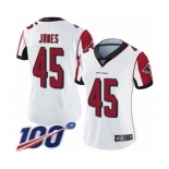 Women's Atlanta Falcons #45 Deion Jones White Vapor Untouchable Limited Player 100th Season Football Jersey