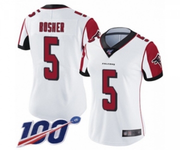 Women's Atlanta Falcons #5 Matt Bosher White Vapor Untouchable Limited Player 100th Season Football Jersey