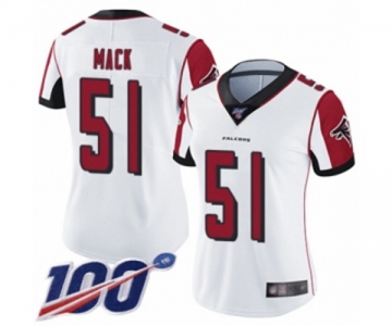 Women's Atlanta Falcons #51 Alex Mack White Vapor Untouchable Limited Player 100th Season Football Jersey