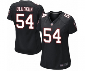 Women's Atlanta Falcons #54 Foye Oluokun Game Black Alternate Football Jersey