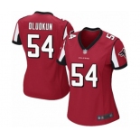 Women's Atlanta Falcons #54 Foye Oluokun Game Red Team Color Football Jersey