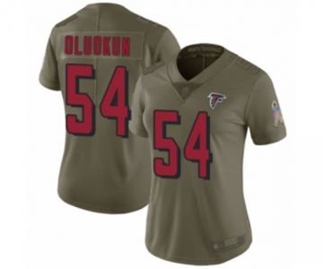 Women's Atlanta Falcons #54 Foye Oluokun Limited Olive 2017 Salute to Service Football Jersey