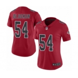 Women's Atlanta Falcons #54 Foye Oluokun Limited Red Rush Vapor Untouchable Football Jersey