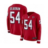 Women's Atlanta Falcons #54 Foye Oluokun Limited Red Therma Long Sleeve Football Jersey