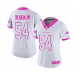 Women's Atlanta Falcons #54 Foye Oluokun Limited White Pink Rush Fashion Football Jersey