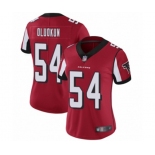 Women's Atlanta Falcons #54 Foye Oluokun Red Team Color Vapor Untouchable Limited Player Football Jersey