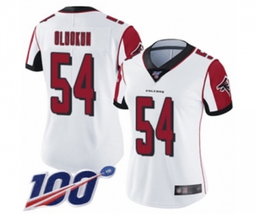 Women's Atlanta Falcons #54 Foye Oluokun White Vapor Untouchable Limited Player 100th Season Football Jersey