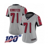 Women's Atlanta Falcons #71 Wes Schweitzer Limited Silver Inverted Legend 100th Season Football Jersey